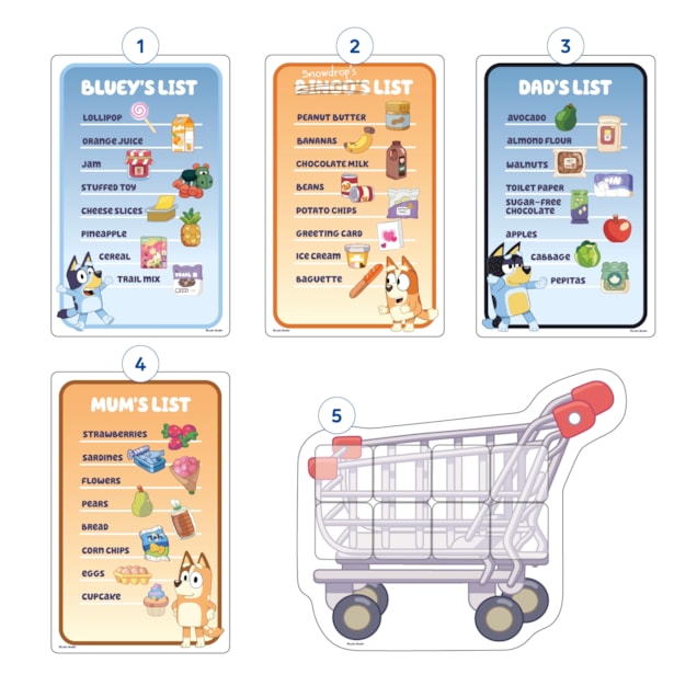 Bluey Shopping List Misplaced Pieces