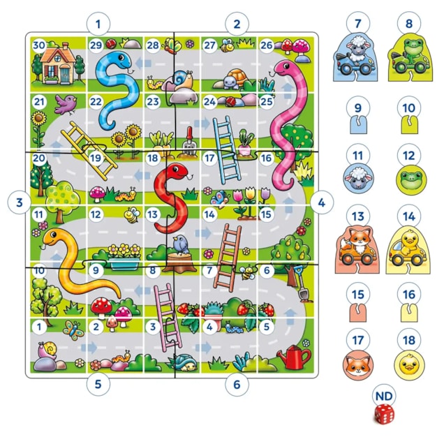 My First Snakes And Ladders Game Misplaced Pieces My First Snakes And Ladders Game Misplaced Pieces